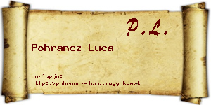 Pohrancz Luca névjegykártya